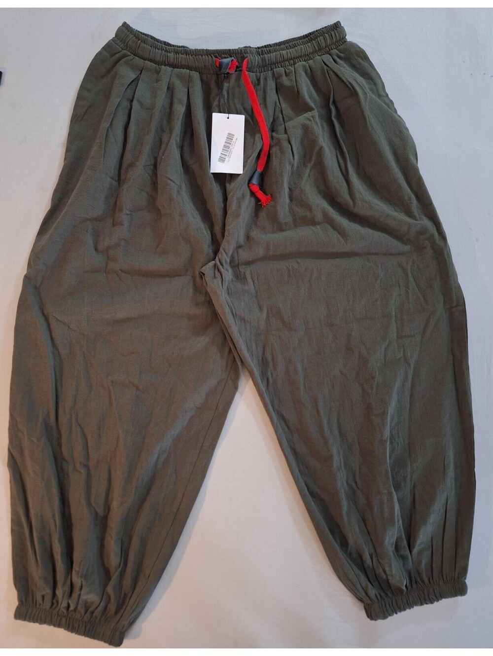 NWT Kidoriman Kari Loose Fit Boho Harem Balloon Pants - Olive Green - Baggy 5X